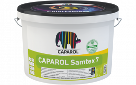 Lateksiniai dažai CAPAROL Samtex 7, E.L.F. B1, 2,5 l, balti, šilko matiniai, gerai valomi, tonuojami