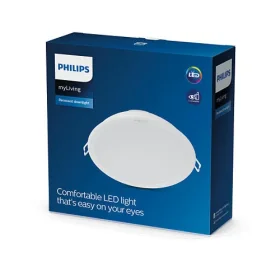 Montuojamas šviestuvas panelė PHILIPS Meson, įleidžiama, LED 16,5 W, 4000 K, 1750 lm, apvali, baltos sp., 165 mm skersmens