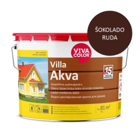 Medinių fasadų dažai VIVACOLOR Villa Akva, 9 l, šokolado rudos RAL 8017 sp.