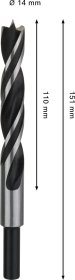 Grąžtas medienai BOSCH PRO, 14 mm x 151 mm