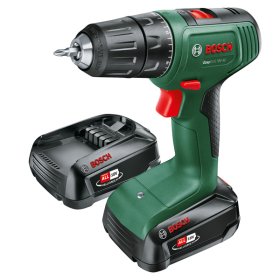 Akumuliatorinis suktuvas BOSCH Green Easy Drill 18V-40, 18V, 2 x 2 Ah akumuliatoriai, maks. sukimo momentas 40 Nm, LED apšvietimas, 2 greičiai, 1,3 kg