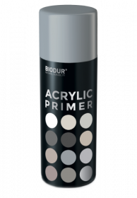 Aerozolinis gruntas BIODUR Acrylic, pilkas, 400ml