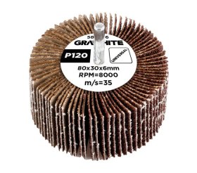 Žiedlapinis šlifavimo cilindras GRAPHITE, 80 x 30 x 6 mm, P120