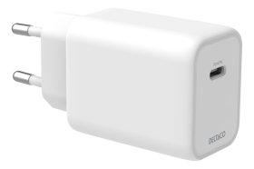 Telefono įkroviklis DELTACO USBC-GAN05, 1x USB-C, 67 W, baltos sp.