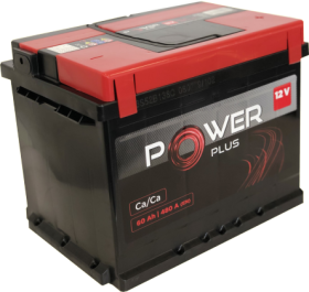 Akumuliatorius POWER PLUS, 12 V, 60 Ah, 480 A, EN, 242 x 175 x 190 mm, starterinis, rūgštinis