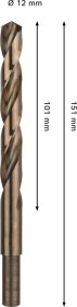 Grąžtas metalui BOSCH HSS-Co, DIN 338, 12 × 101 × 151 mm