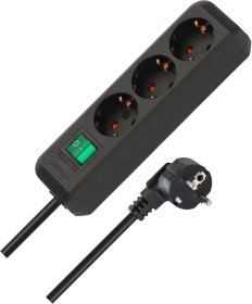 Ilgiklis BRENNENSTUHL Eco-Line, 3 lizd., 5m, su įž., su jungikliu, 3x1,5, juodos sp., 1152900