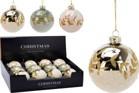 Eglutės žaisliukas Ledai, stiklas, 3 skirtingos sp., su blizgučiais, 4 × 8,5 cm