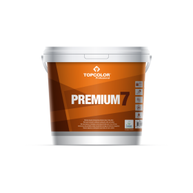 Vandeniniai vidaus dažai TOPCOLOR Premium 7, 4.5 L, A bazė, matiniai, ypatingai atsparūs pLovimui, sienoms