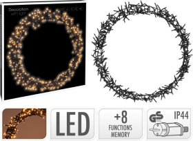 LED dekoracija, žiedo formos, 400 LED, 48 cm,  šiltai baltos sp.
