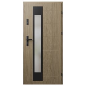Metalinės lauko durys STALPRODUKT S50, dešininės, Vinčesterio ąžuolo spalvos, 2075x864x72 mm