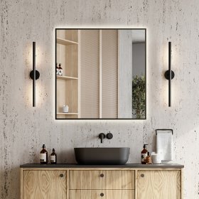Vonios veidrodis ELITA SHARON SQUARE, 80 x 80 cm, LED, juodas rėmas, IP 44, 4000 K, 169516