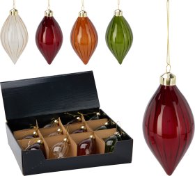 Eglutės žaisliukas, stiklas, 4 skirtingos sp., ilgis 12 cm