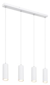 Pakabinamas šviestuvas GLOBO Robby, GU10, 4 x 35W, 230V, 1,2 m ilgio laidas, metalinis, baltos sp., 60 x 650 x 1200 mm, 57911-4HW