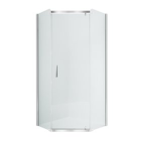Dušo kabina HARMONY Diamond Har-0034, 90 x 90 x 195 cm, penkiakampė, berėmė, skaidrus 8 mm stiklas, be padėklo