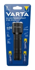 LED žibintuvėlis VARTA Aluminium Light F30 Pro, 400 lm, 150 m, 50 val., aliuminis korpusas, komplektacijoje 3 x AAA Alkaline elementai, 17608