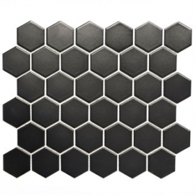 Mozaika HEXA JUODA MATINĖ, 32,5 x 28,1 cm, 12 vnt./dėž., akmens masės, Vokietija, MM 0093, N
