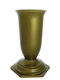 Plastikinis pastatomas kapų vazonas FL2, aukso sp., aukštis 30 cm., skersmuo 15 cm.