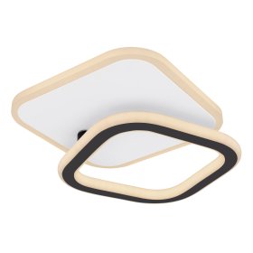 Lubinis LED šviestuvas GLOBO Levana, 30W, 230V, 3900 lm, 3000K, metalas baltos/matinės juodos sp., viršutinė dalis pasukama, 300 x 270 x 61 mm, 48018-30