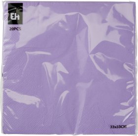 Servetėlės, 33 x 33 cm, 20 vnt., violetinės sp.