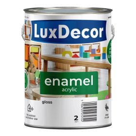 Universali akrilinė emalė LUXDECOR, 2,2 l, (02) balto krištolo spalvos, blizgus
