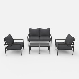 Sodo baldų komplektas NOVELLY HOME, 2 foteliai, dvivietė sofa, 2 staleliai, Venice YHS2582