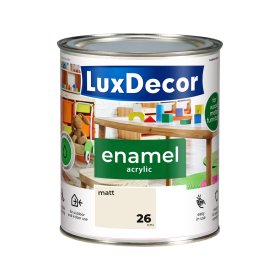 Universali akrilinė emalė LUXDECOR, 0,75 l, (26) Migdolų putos, matinė, vandens pagrindu