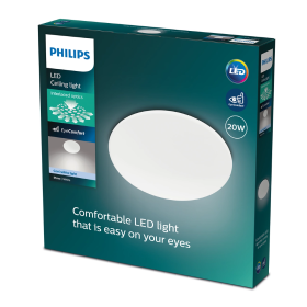 Lubinis LED šviestuvas PHILIPS Moire, 20W, 2300 lm, 4000K, IP20, baltos sp.