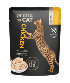 Konservuotas kačių ėdalas PRIMACAT, vištienos filė vandenyje, 50g