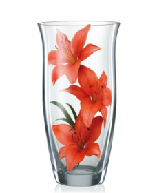 Vaza BOHEMIA CRYSTALEX 23 cm., skaidraus stiklo, dovanų dėžutėje