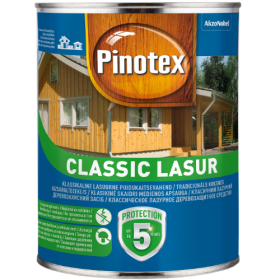 Medienos impregnantas PINOTEX CLASSIC, 1 l tiko medis, matinis