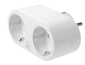 Išmanusis kištukinis lizdas DELTACO SMART HOME SH-P02, WiFi, valdomas su programėle, 2 vietų, su įž., 2,4 GHz, 2XCEE 7/3, 10A, 220-240V, su energijos stebėjimu, turi laikmačio funkciją, baltos spalvos