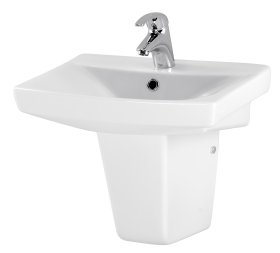 Praustuvas CERSANIT Carina 50 box, 50 x 39 cm, su skyle maišytuvui, Lenkija, CCWS1000840796, K31-004