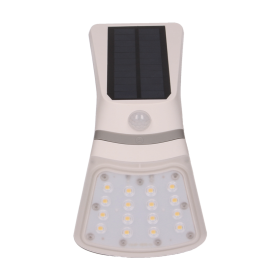 Lauko šviestuvas ORNO OR-SL-6107LPR4, su saulės elementais/baterija, plastikinis, sieninis, su judesio davikliu, 2W, 14 SMD LED diodų, 240 lm, IP65, 4000K, baltos sp.