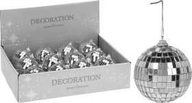 Eglutės žaisliukas, medžiaga: stiklas, poliuretano putos, sidabrinės sp., 8 cm