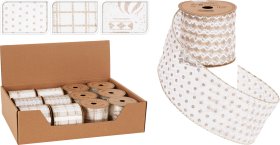 Dovanų pakavimo juostelė, 3 skirtingi dizainai, 6,3 x 270 cm