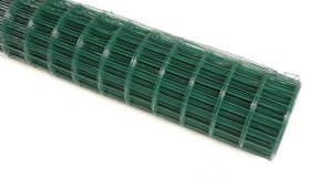 Tvoros tinklas HERVIN GARDEN, cinkuotas, dengtas PVC, viela 1,7mm/su PVC 2,2mm, akutė 100x75 mm, aukštis 1,2 m, ritinio ilgis 25 m,RAL6005