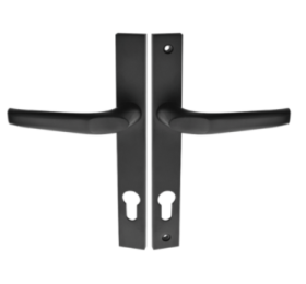 Durų rankena KUHINOKS Magnat, 92 mm, cilindrui, su plokštele, KGR_M92S, juodos sp.