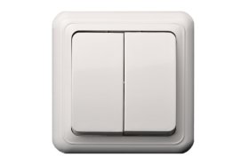 Jungiklis LIREGUS Delta, 2 klavišų, paviršinis, baltos sp., PJ5.10-001.Delta/B