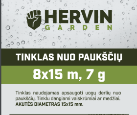 Tinklas augalų apsaugai nuo paukščių HERVIN GARDEN, 8 x 15 m, 7 g, BN8x15/7g