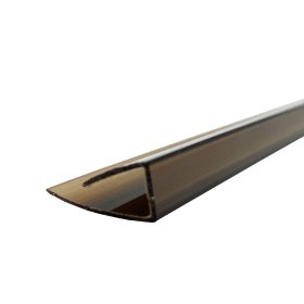 Užbaigimo profilis U, polikarbonato plokštėms, 8-10mm, L-2,1m, bronza, UP810X210B