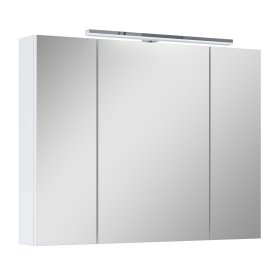 Vonios spintelė ELITA Mirror Cabinet 80, 64,7 x 18,8 x 80 cm, viršutinė, pakabinama, balta, su LED apšvietimu 50 cm, 3D, 167471