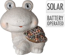 Sodo dekoracija VĖŽLYS, šviečiančiomis akimis, pilkos sp., 25 x 16 x 27 cm.