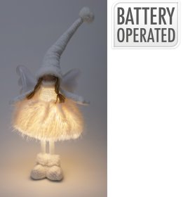 Kalėdinė LED dekoracija Angelas, baltos sp., aukštis 50 cm, be baterijų