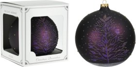 Kalėdinės eglės žaisliukas, su piešiniu, 15 cm, violetinės sp.