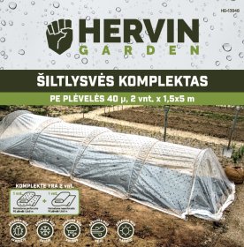 Šiltlysvės komplektas HERVIN GARDEN HG-13948, 2 polietileninės plėvelės, 1500 x 5000 mm