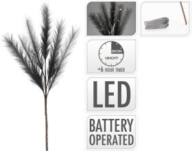 Šviečianti Kalėdinė dekoracija Šakelė, su LED, juodos sp., 90 cm