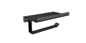 Tualetinio popieriaus laikiklis ANDEX Technic 331Ng, pakabinamas, atviras, su lentynėle, nerūdijantis pleinas, juodas