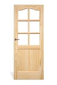 Medžio masyvo durų varčia MANOEL MARCHETTI Dakota, su lango anga, išpjova spynai ir rankenai, spalva natūrali pušis, matmenys 2020x800x40 mm