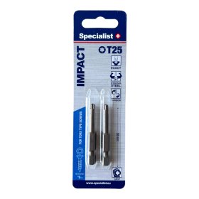 Smūginis sukimo antgalis SPECIALIST+ Torx Grip T25, 50 mm, 2 vnt.